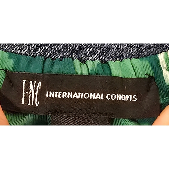 INC International Concepts Green and Yellow Dress Size Large - Picture 6 of 8